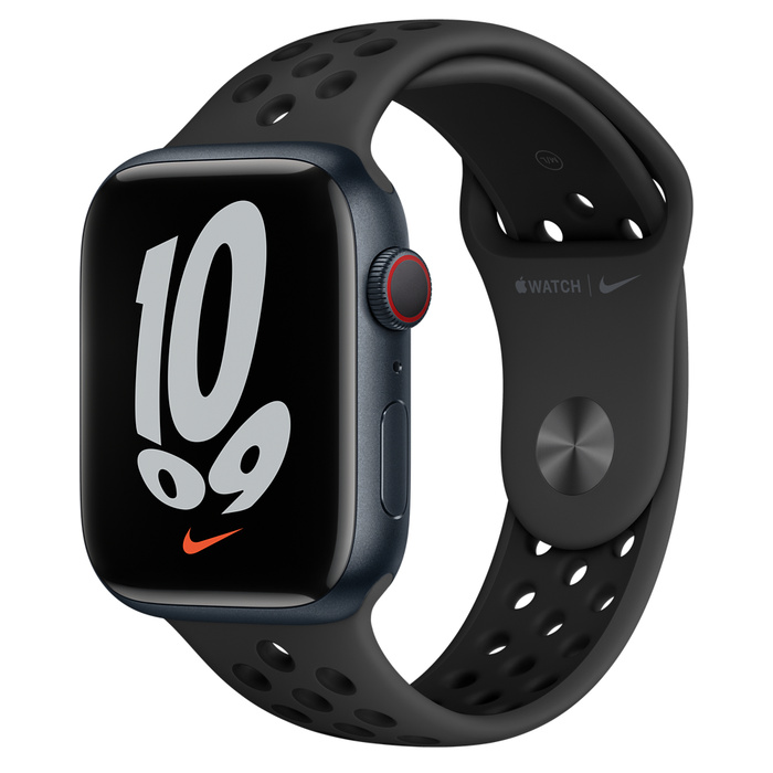 Apple Watch Nike Series 7 Aluminium 45 mm 2021 GPS Mitternacht Sportarmband schwarz 255 jetzt 30 Tage Ruckgaberecht