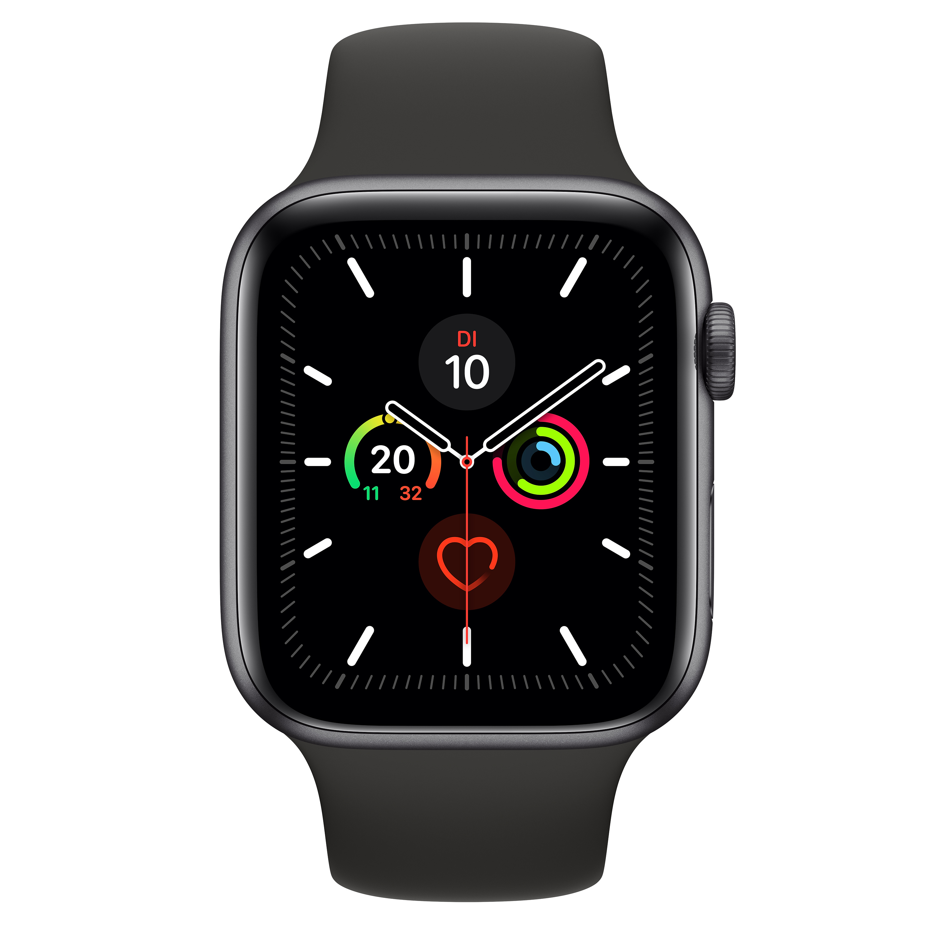 Apple Watch Series 5 2019 44 mm Aluminium GPS Cellular gwiezdna szaro Pasek sportowy w kolorze czarny 916 z testuj przez 30 dni