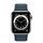 Apple Watch Series 6 Acciaio inossidabile 40 mm (2020) | argento | Cinturino in pelle con pezzo finale M/L blu Baltico thumbnail 2/2