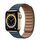 Apple Watch Series 6 Stainless steel 40 mm (2020) | gold | Leather bracelet with end piece M/L Baltic Blue thumbnail 1/2