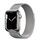 Apple Watch Series 7 Edelstahl 41 mm (2021) | GPS + Cellular | silber | Milanaise Armband Silber thumbnail 1/2