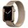 Apple Watch Series 7 Edelstahl 45 mm (2021) | GPS + Cellular | gold | Milanaise Armband Gold thumbnail 1/2