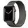 Apple Watch Series 7 Rustfrit stål 45 mm (2021) | GPS + Cellular | grafit | Milano-urrem Grafit thumbnail 1/2