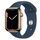 Apple Watch Series 7 Ruostumaton teräs 45 mm (2021) | GPS + Cellular | kulta | Urheiluranneke Abyss Blue thumbnail 1/2