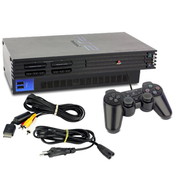 Fat PlayStation 2 Console in Black deals Bundle