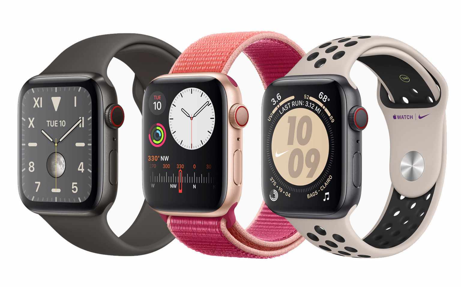 Apple Watch Series 5 Watch Edition 2019 44 mm Titan GPS Cellular Sportbandje zwart 310 Nu met een Proefperiode van 30 Dagen