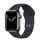 Apple Watch Series 7 Aço Inoxidável 41 mm (2021) | GPS + Cellular | dourado | bracelete desportiva branca thumbnail 1/3